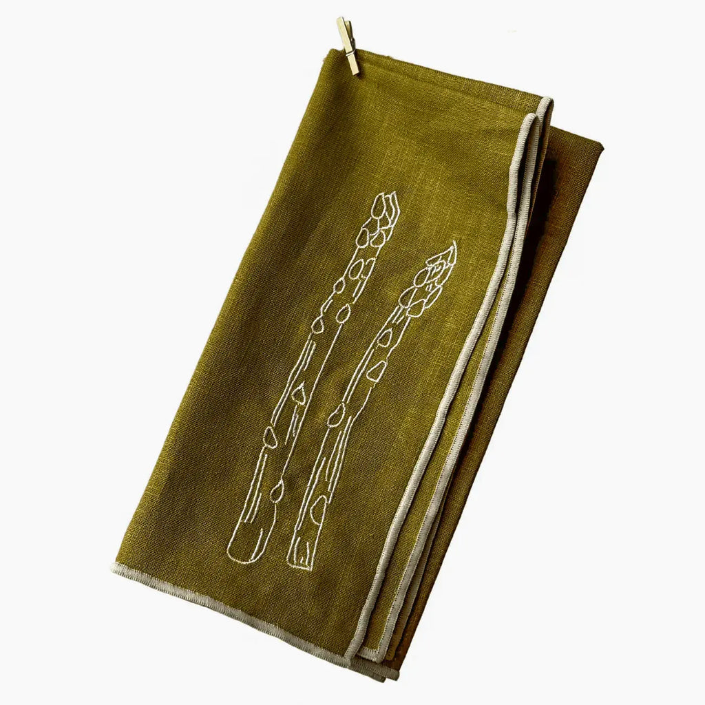 Linen Blend Napkins - Asparagus (Set of 2)