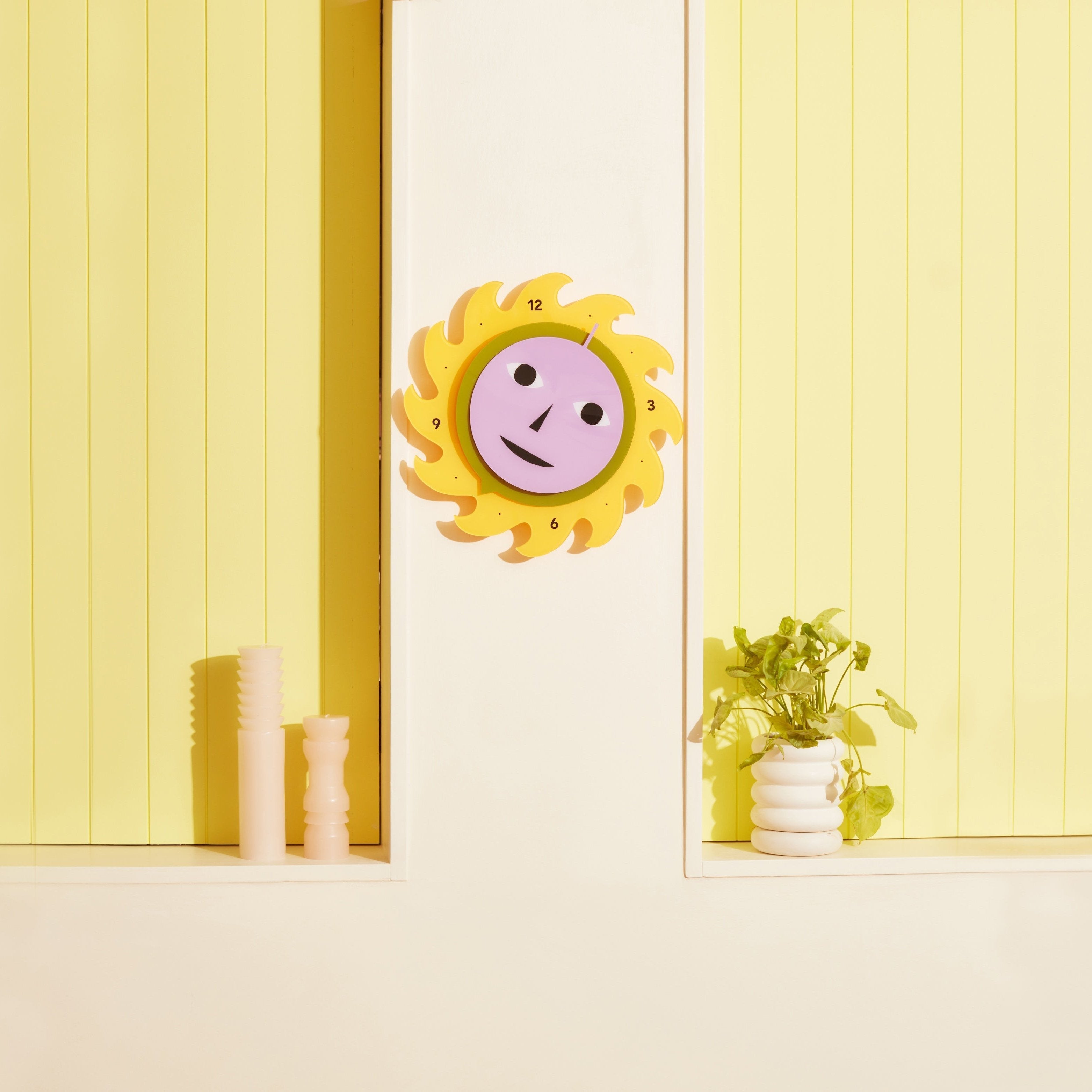 Everybody Clock - Yellow/Purple