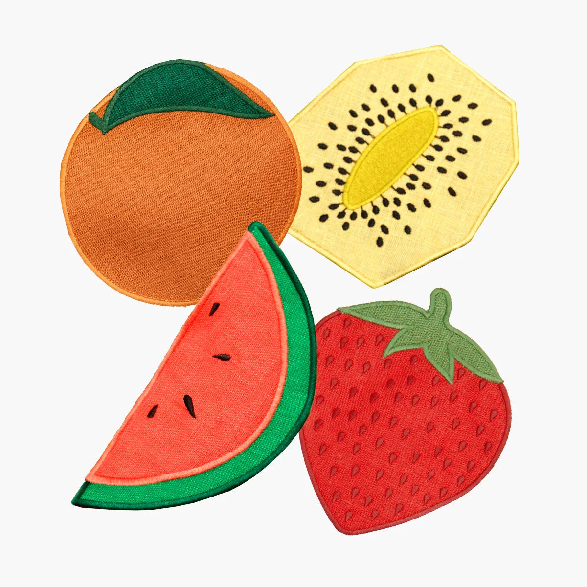 Fruit Salad Coasters from Piecework - Set of 4
