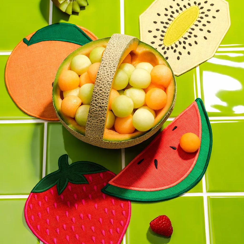 Fruit Salad Coasters from Piecework - Set of 4