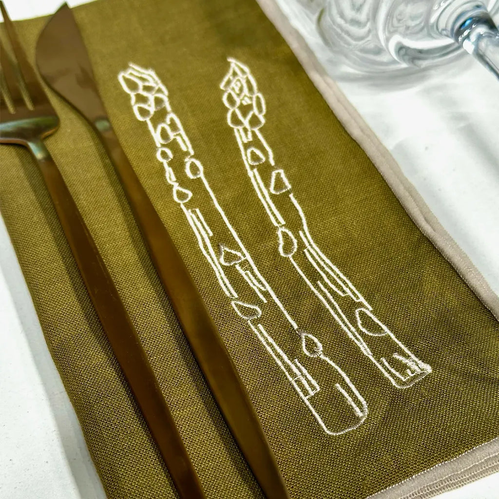 Linen Blend Napkins - Asparagus (Set of 2)