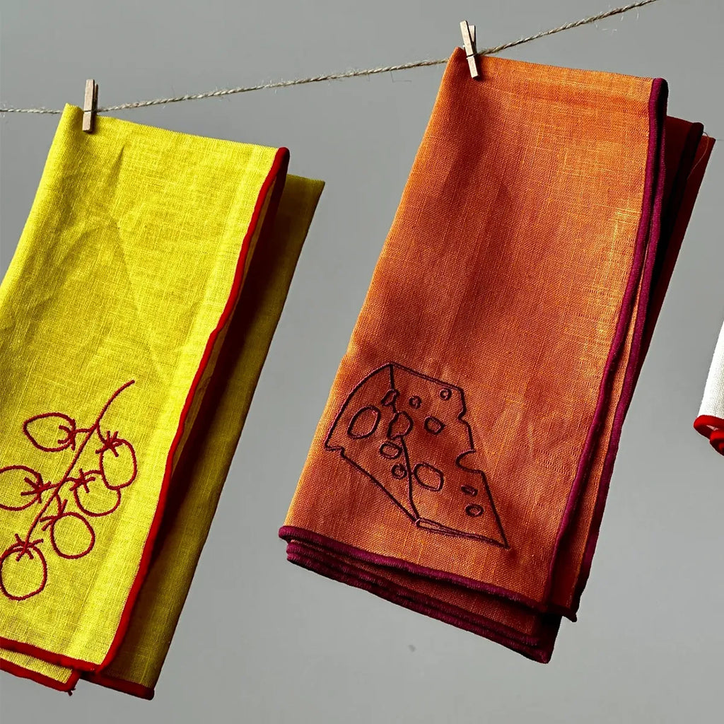 Linen Blend Napkins - Cheese (Set of 2)