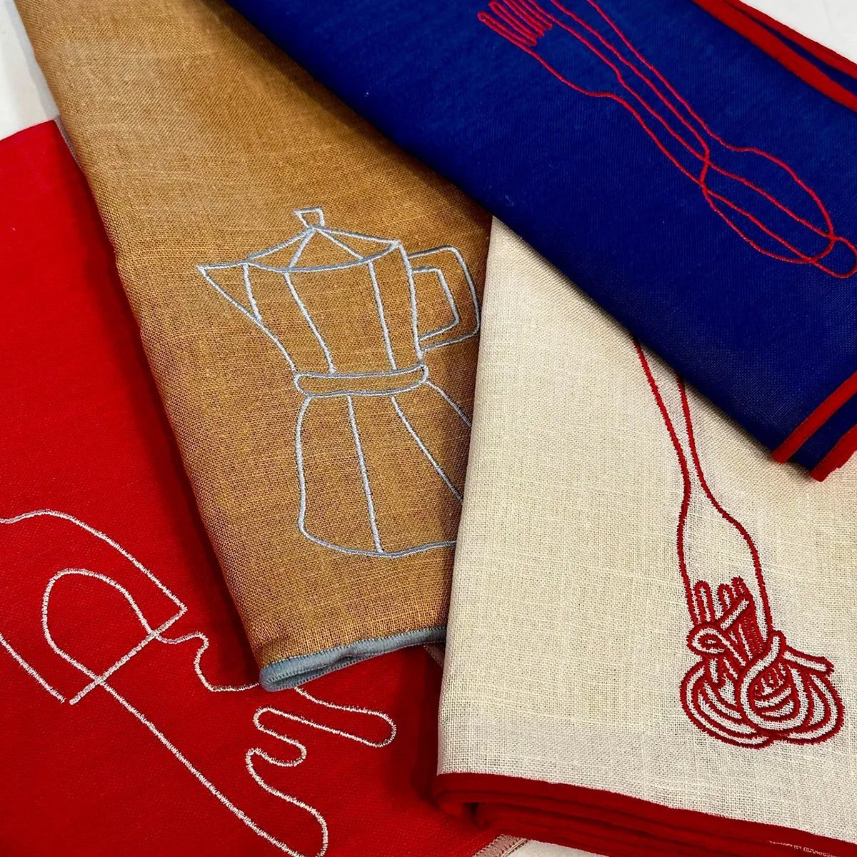 Linen Blend Napkins - Spaghetti (Set of 2)