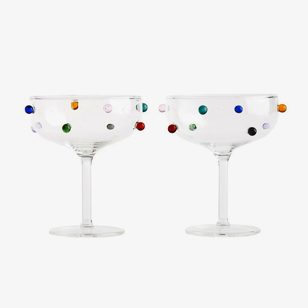 Pomponette Champagne Coupes (Set of 2)