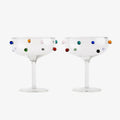 Pomponette Champagne Coupes (Set of 2)