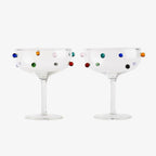 Pomponette Champagne Coupes (Set of 2)