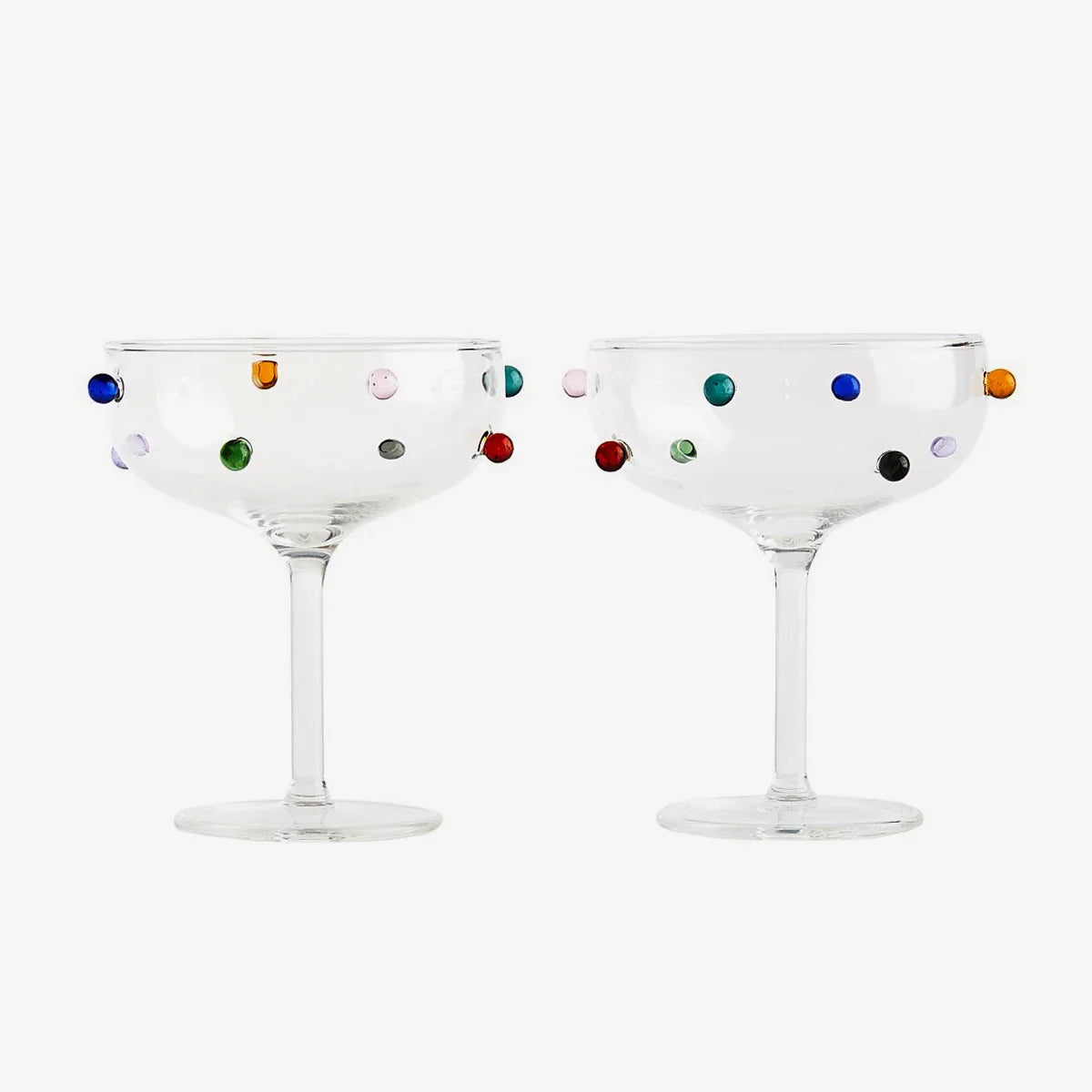 Pomponette Champagne Coupes (Set of 2)