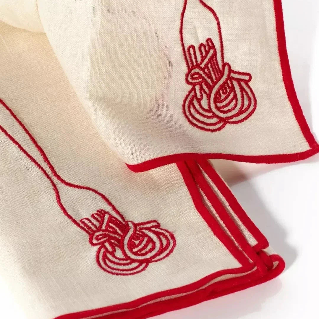 Linen Blend Napkins - Spaghetti (Set of 2)