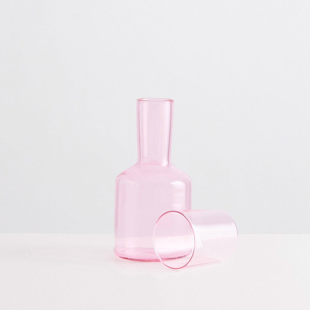 Bedside Carafe & Glass - Pink