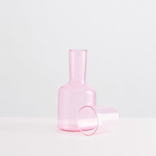 Bedside Carafe & Glass - Pink