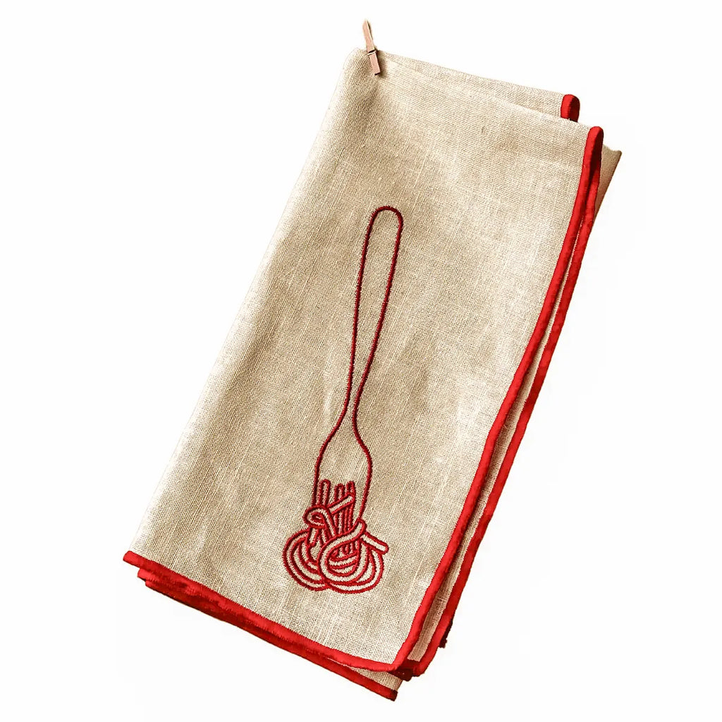 Linen Blend Napkins - Spaghetti (Set of 2)