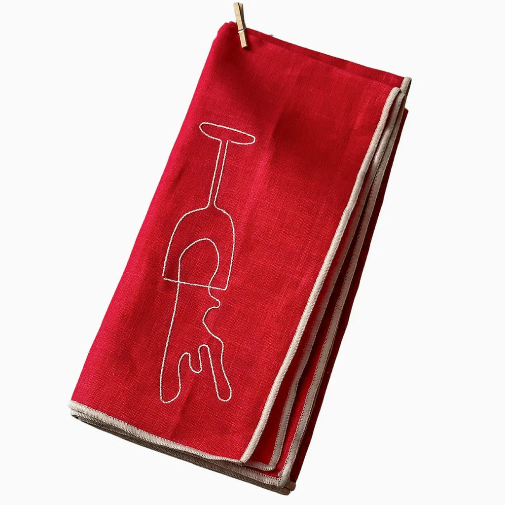 Linen Blend Napkins - Wine (Set of 2)